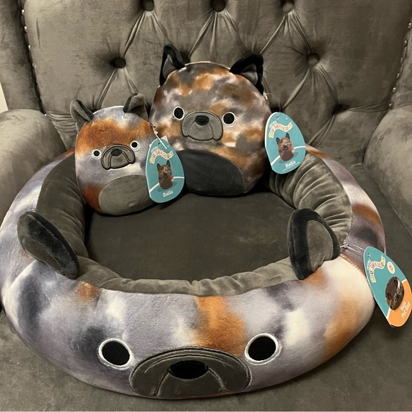 Squishmallow Ballis Pet Bed, French Bulldog 🐶, Dog Cat Bed, Tie Dye, 18” New - Picture 3 of 7